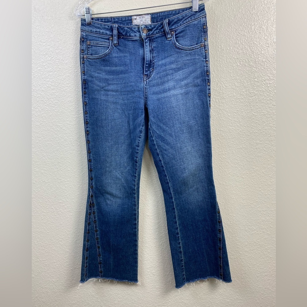 Free People Flare Jeans women’s 28 Cropped Western Rodeo Festival Cowboy 90s Y2K